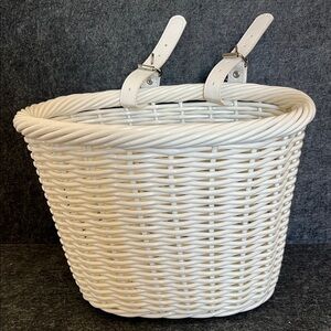 Chic White‎ Wicker Bike Basket